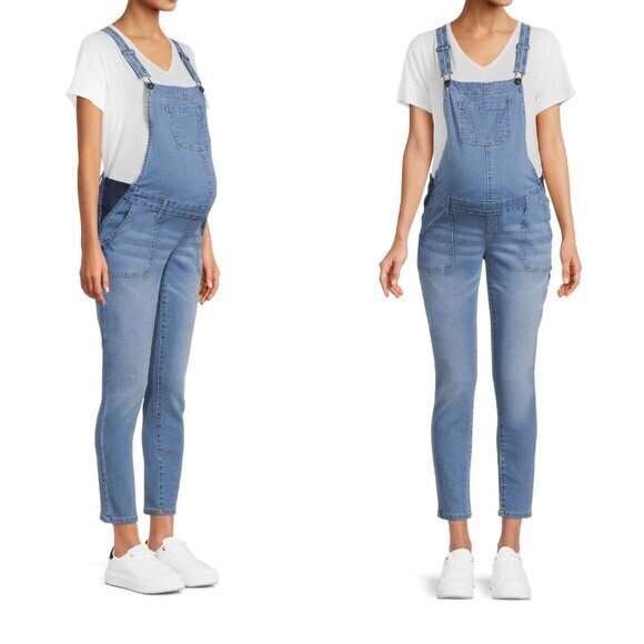 Pants - Planet Motherhood Pull On Cotton Maternity Overalls Size Small W/ Pockets